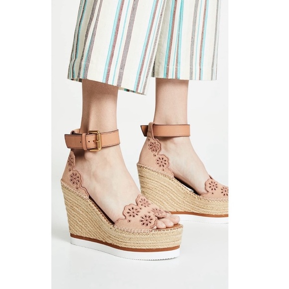 See by Chloe Glyn Wedge Espadrilles, Cipria, 37 - Picture 6 of 10